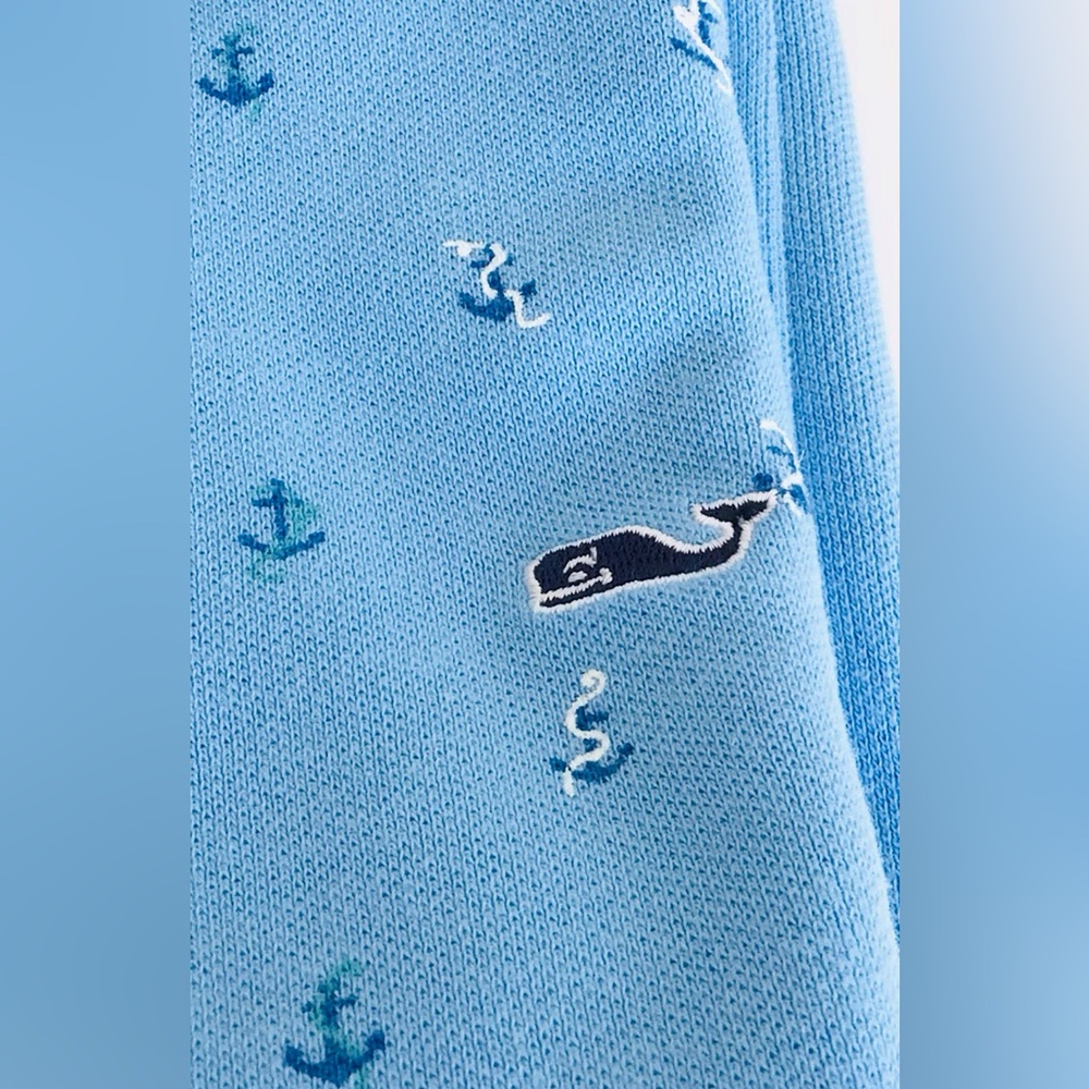 Vineyard Vines Men’s Half Zip Pullover-Printed Anchors-Whale Logo-NWT-Ocean Blue - Picture 4 of 7